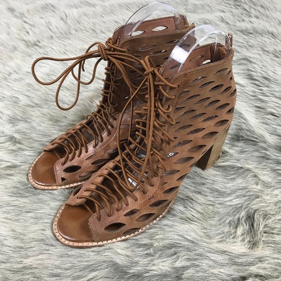 Jeffrey Campbell Shoes - JEFFREY CAMPBELL Brown Leather CORS Booties Heels